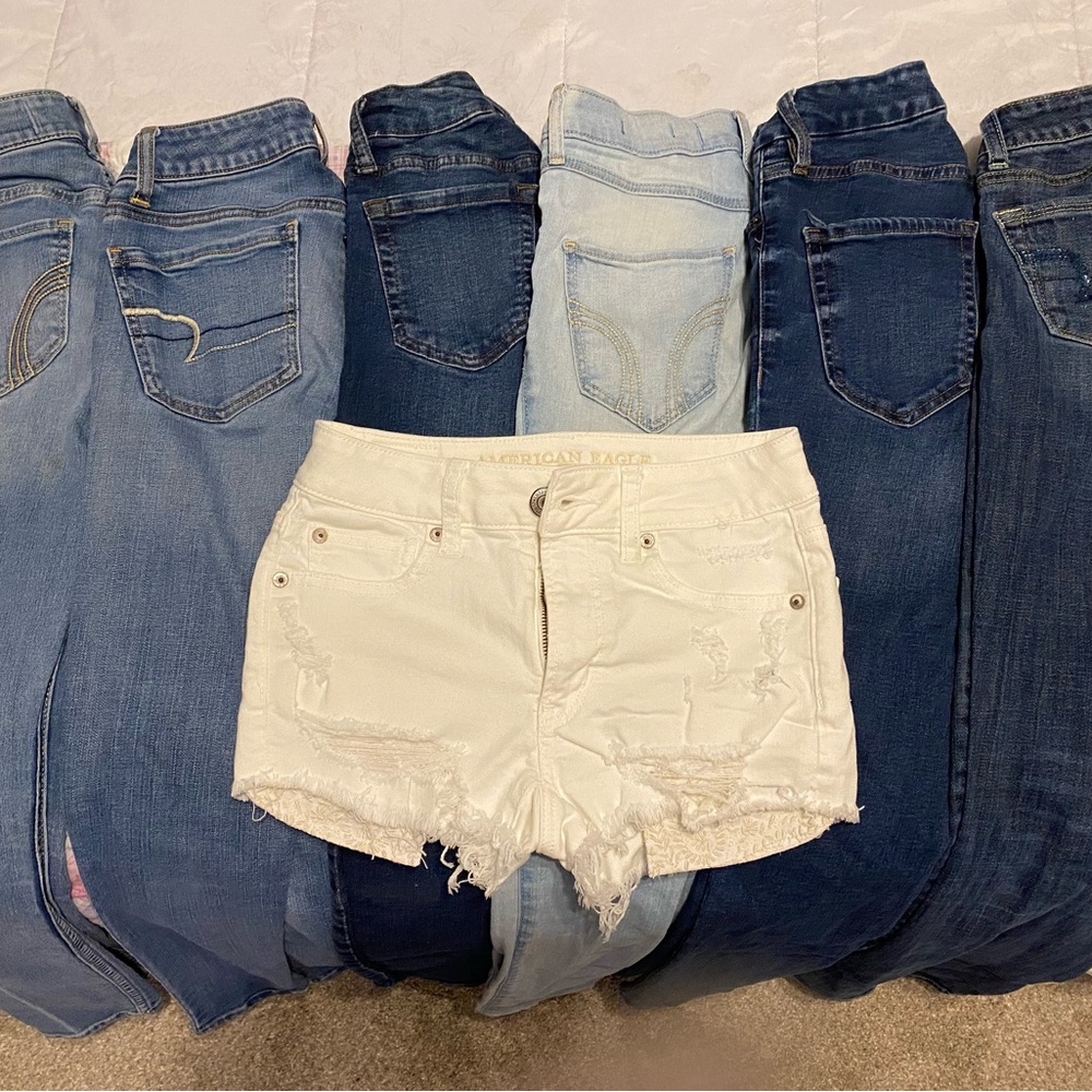 Jeans and shorts